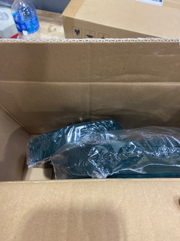 Photo 1 of *** ONLY THE GREEN PLATES ***Nervure Green Plastic Plates - Disposable Green for Wedding & Party