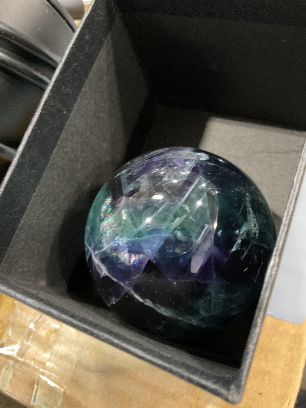 Photo 1 of -7CM/2.36-2.76inch Natural Crystal Ball Fluorite Sphere Polished Divination Ball Decorative Sphere Healing Crystals Ball Crafts Healing Stone Collect Gifts Home Decoration(Fluorite, 60-70mm)