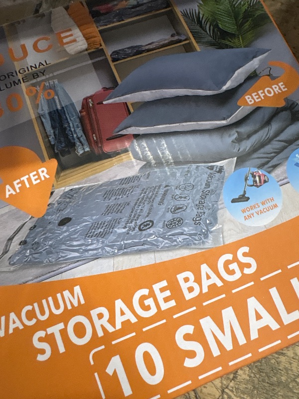 Photo 1 of 10 Small Vacuum Storage Bags, Space Saver Sealer Compression Bags for Blankets, Comforters, Pillows, Clothes Storage