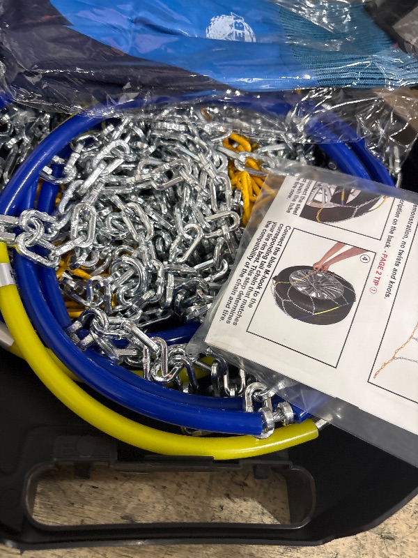 Photo 3 of Snow-Chains Auto Fixing 1 Min Quick Fit Easy Installation Tire-Chains, Portable Reusable Universal Emergency Tire Traction Chain for Passenger Car, Pickup Trucks and SUV - Set of 2 (HKN-160)