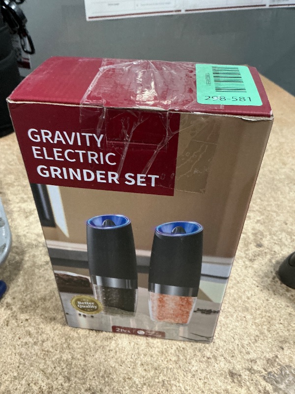 Photo 1 of ***FOR PARTS ONLY/ NON-FUNCTIONAL*** CIRCLE JOY Gravity Electric Salt and Pepper Grinder Set Automatic Salt and Pepper Grinder Set with LED Light, Battery Operated, Adjustable Coarseness, Large Capacity, for Home Kitchen BBQ
