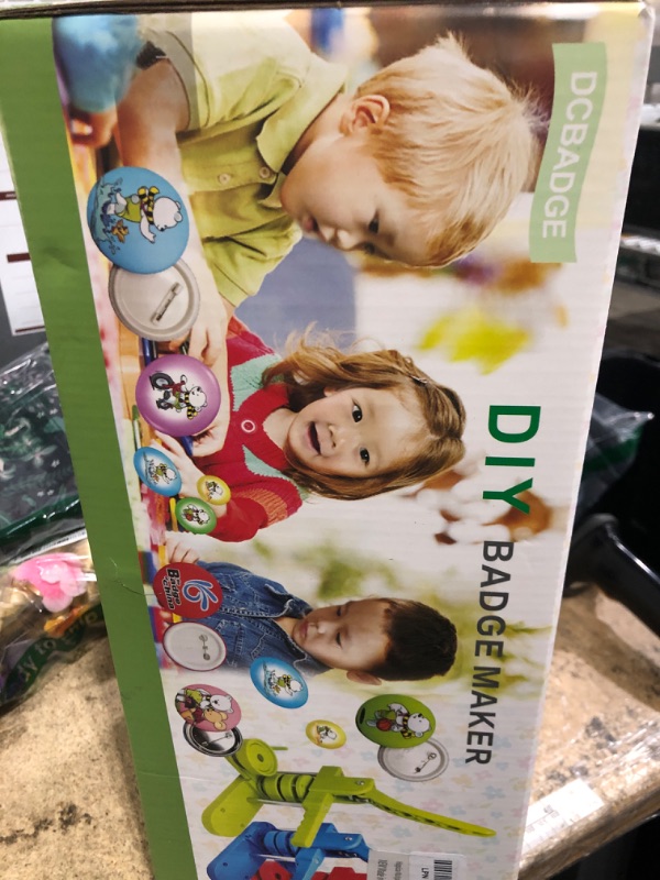 Photo 2 of Happizza Button Maker Machine Multiple-Sizes - Pin Maker Machine 1.25 inch+2.25 inch, Interchangeable Button-models Badge Button Press Machine with 200 Sets 32+58mm Button Maker Supplies&Circle Cutter