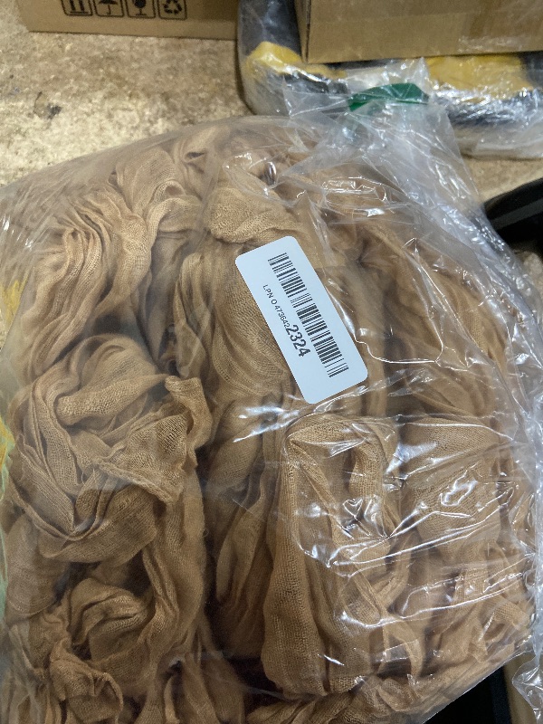 Photo 1 of 10 Pack Nude Cheesecloth Table Runner 6FT Boho Gauze Fabric Table Runner Vintage Rustic Sheer Runners for Wedding Party Bridal Baby Shower Long Table Decorations