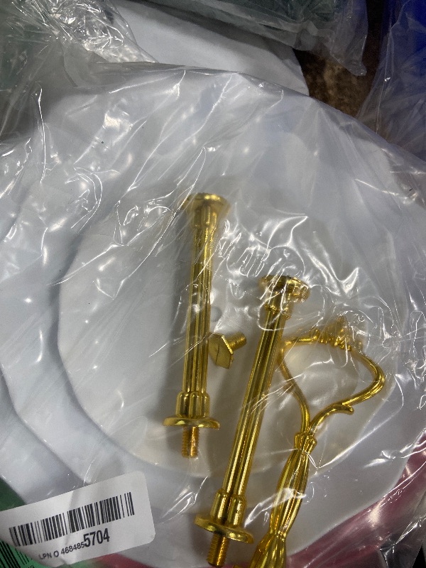 Photo 1 of ***PHOTO FOR ITEM REFERENCE STYLE & COLOR DIFFER (PINK & WHITE ) **** WOPARTY White Donut Stand Metal 2 Pack,Display Tower for Dessert Table, Doughnut Holder for Birthday, Wedding, Baby Shower, Bridal Showers,Christmas, Party Supplies (Gold)