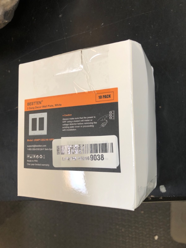 Photo 1 of [10 Pack] BESTTEN Decorator Wall Plate, 2 Gang Standard Size Outlet Cover for GFCI and USB Receptacles, H4.53” x W4.57”, Unbreakable Polycarbonate Material, UL Listed, White