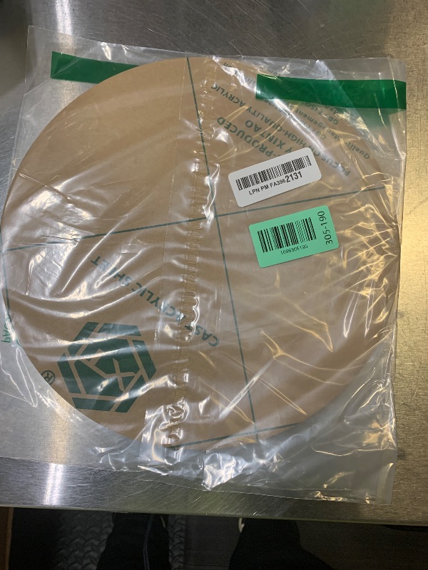 Photo 1 of 1 Pieces 1/4" Round Plexiglass Sheet, 11 Inch Diameter Clear Acrylic Circle, Round Cake Disk Acrylic Sheet, Plexiglass Table Top, Acrylic Backdrop