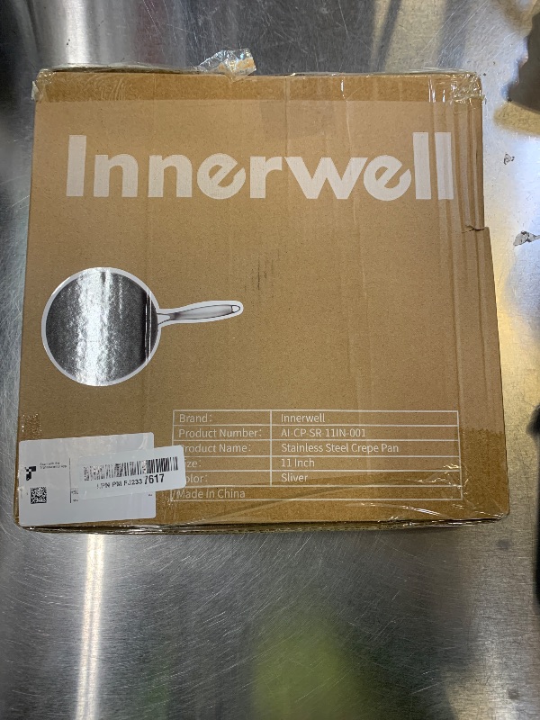 Photo 1 of Innerwell Stainless Steel Crepe Pan - 11inch Nonstick Crepe Pan, Stainless Steel Honeycomb Coating Pancake Pan, Non Stick Flat Skillet Tawa Dosa Tortilla Griddle Pan, Induction Compatible, PFOA Free