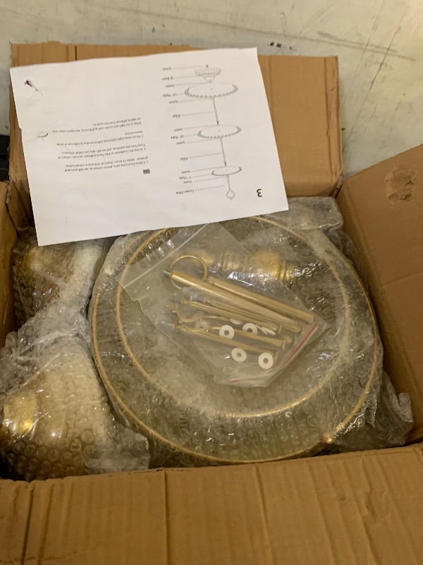 Photo 1 of 11 Pcs Gold Cake Stand Set for Wedding, Dessert Table Display Set for Birthday, Metal Square Serving Trays for Candy, Cupcake Pop Stand Holder Tower with Round Base for Celebration, The Platters for Party