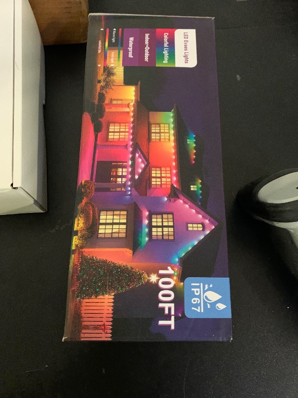 Photo 1 of 100FT Permanent Outdoor Lights for House, 2025 RGB LED Waterproof Christmas Lights Outdoor with Smart APP Remote Control, Outside Eaves Lighting House Decor for Holiday, Halloween, Roof, Party, Daily