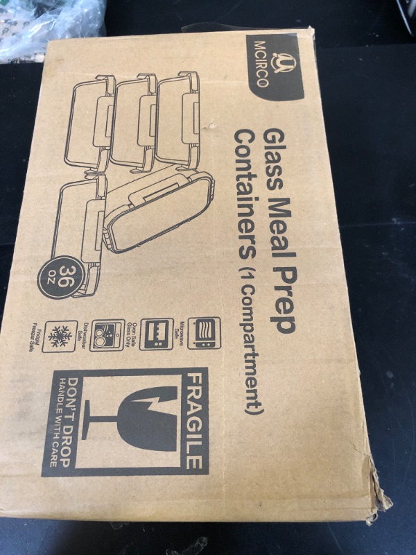 Photo 1 of [5-Packs, 36 Oz.] Glass Meal Prep Containers with Locking Lids Glass Food Containers,Airtight Lunch Container,Microwave, Oven, Freezer and Dishwasher (4.5 Cup, White)