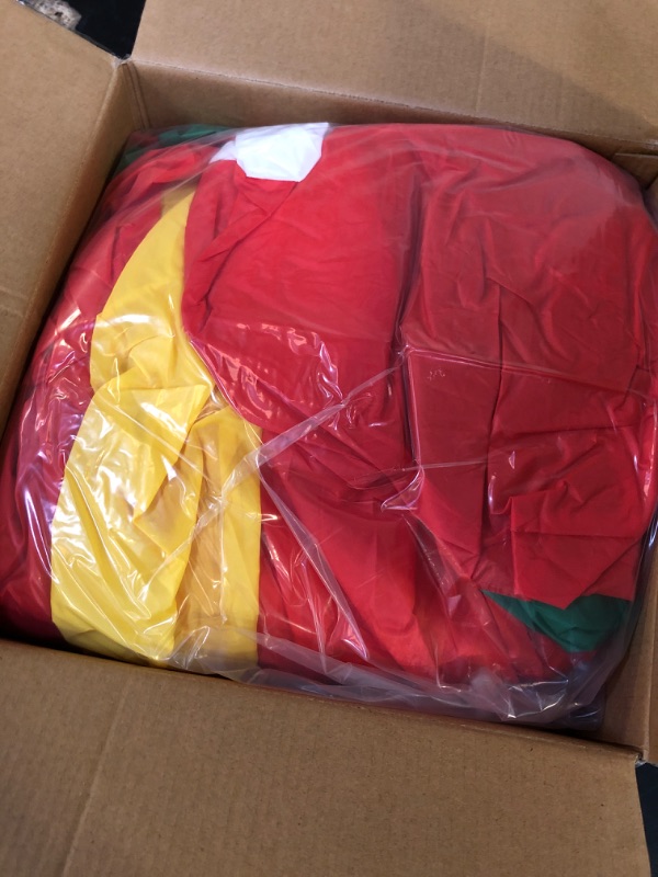 Photo 1 of 12 Ft Ht x 14 Ft L Giant Christmas Inflatables Santa Elf Ride Dinosaur Holding Candy Cane Christmas Blow Up Yard Decorations Built-in LEDs Christmas Decorations Outdoor Party Holiday Xmas Decor Lawn