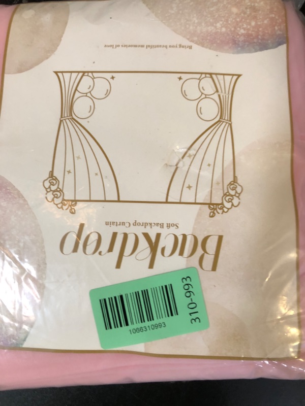 Photo 1 of 10x10ft Pink Tulle Backdrop Curtain with Lights String for Parites, Sheer Backdrop Curtains for Baby Shower Wedding Birthday Party Photo Shoot Decorations