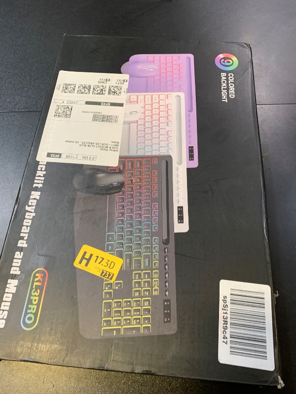 Photo 1 of Wireless Keyboard and Mouse Combo - 9 Backlit Effects, RGB, Ergonomic Wrist Rest, Phone Holder, 2.4G Full Size, Rechargeable, Sleep Mode, Quiet Keyboard Set for Computer, PC, Laptop, Mac, Windows