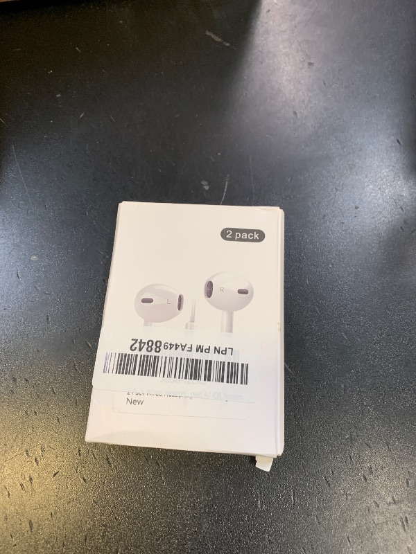 Photo 1 of 2 Pack Wired Headphones for iPhone Earbuds with Built-in Microphone & Volume Control Nosie Reduction Earphones Headsets Compatible with iPhone 14 13 12 11 Pro Max XS XR X 8 7, Support All iOS System