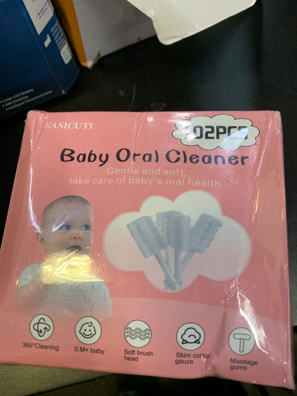Photo 1 of 102PCS Baby Tongue Cleaner, Newborn Baby Oral Cleaner, Disposable Infant Gum Cleaner, Gauze Dental Care for 0-36 Months + 1 Finger Toothbrush with Case