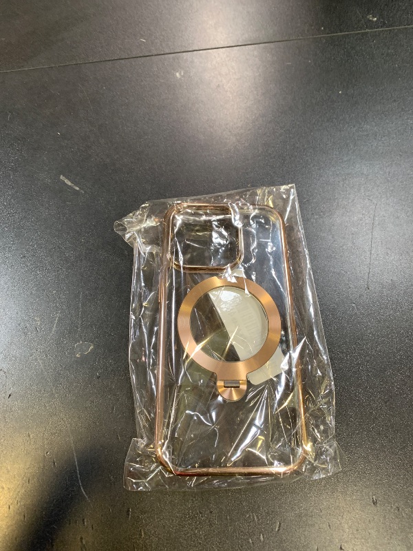 Photo 1 of [CD Metal Ring & Invisible 360° Spin Stand] Magnetic Case for iPhone 16 Pro [Electroplated Shockproof Bumper ] [Compatible with Mag Safe] Cover with Stand for Women Men Slim Clear - Desert Titanium