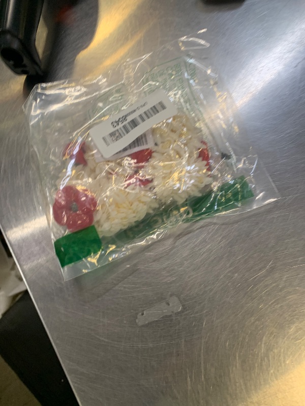 Photo 1 of (Pack Of 2) Traditional Indian Hair and Hand accessories White Gajra with Artificial Red Flower Handmade Veni tiara For Women Girls Party Wear bridal mehndi Hair Bun