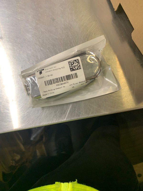 Photo 1 of 1 Pack Folding Compact Hair Brush with Mirror - Travel Pocket-Size Massage Comb for Hair Styling, Gym, Trips, and Purse (Removable Mirror)