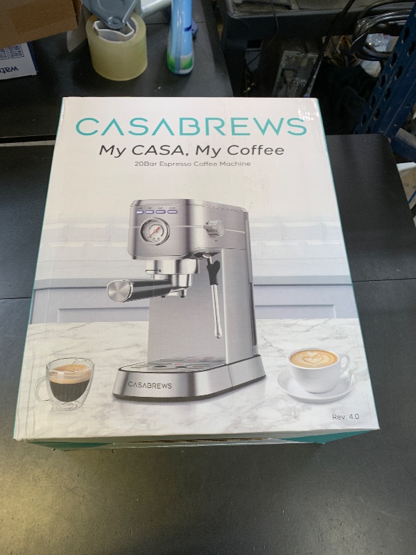 Photo 1 of CASABREWS CM5418 Espresso Machine 20 Bar, Compact Espresso Maker with Steam Milk Frother, Stainless Steel Coffee Machine with 34oz Removable Water Tank for Cappuccino, Gift for Women or Men, Silver
