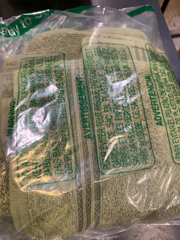 Photo 1 of **INCOMPLETE** Belizzi Home Ultra Soft 6 Pack Cotton Towel Set, Contains 2 Bath Towels 28x55 inch, 2 Hand Towels 16x24 inch & 2 Wash Coths 12x12 inch, Ideal Everyday use, Compact & Lightweight - Olive Green