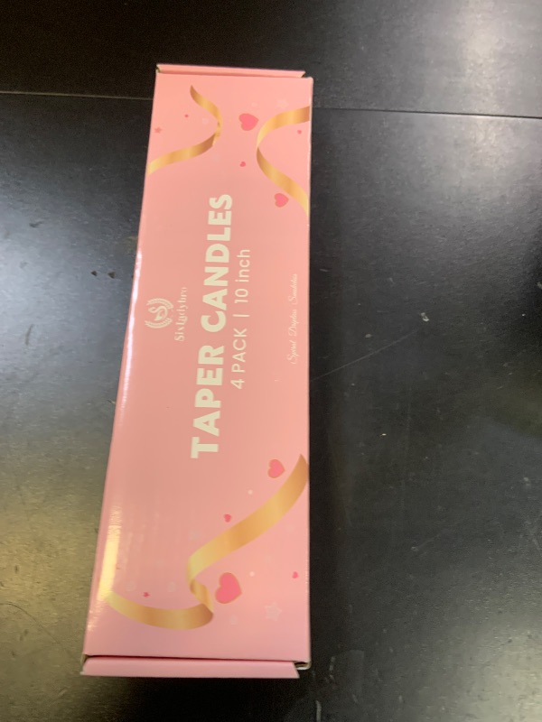 Photo 1 of 10 Inch Cream Spiral Taper Candles for Home Decoration, 4 Pack Red-Gradient Candlesticks for Dinner Party Wedding Holiday