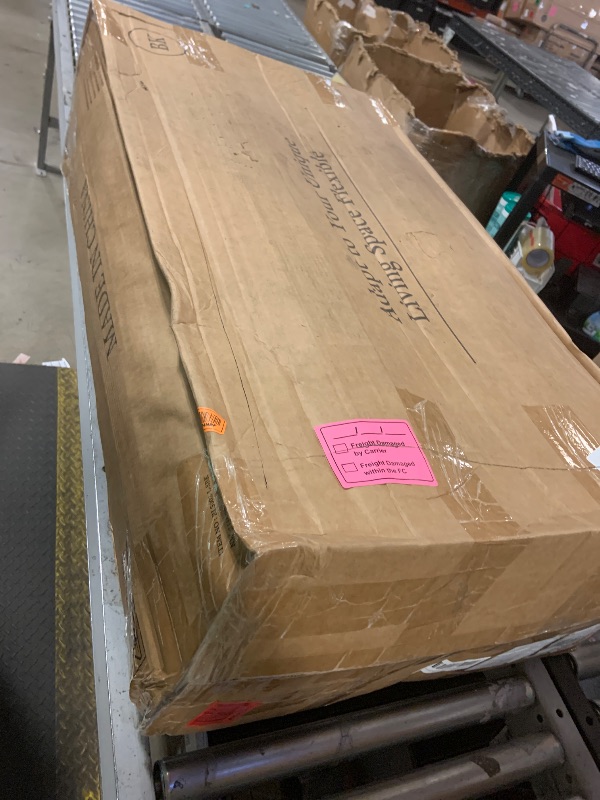 Photo 1 of 108" L-Shaped Boneless Couch, Modular Sectional Sofa with Moveable Ottoman, Corduroy Cloud Couches for Living Room, No Assembly, Ship in a Box, Black