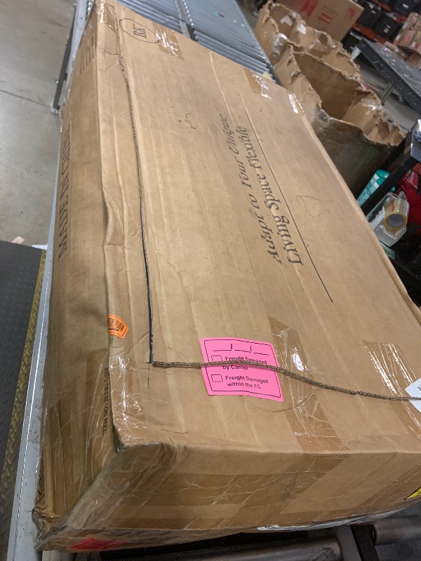 Photo 1 of 108" L-Shaped Boneless Couch, Modular Sectional Sofa with Moveable Ottoman, Corduroy Cloud Couches for Living Room, No Assembly, Ship in a Box, Black