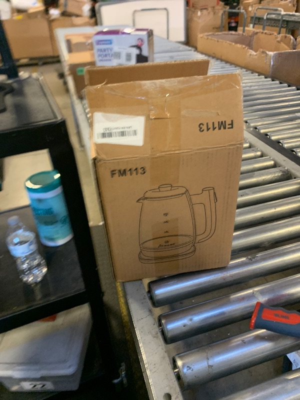 Photo 1 of 1.8L Electric Kettle Glass Kettle with Blue LED, Fast Boil Quiet Electric Glass Kettle,1200W, Boil-Dry Protection, BPA Free (Removable lid)