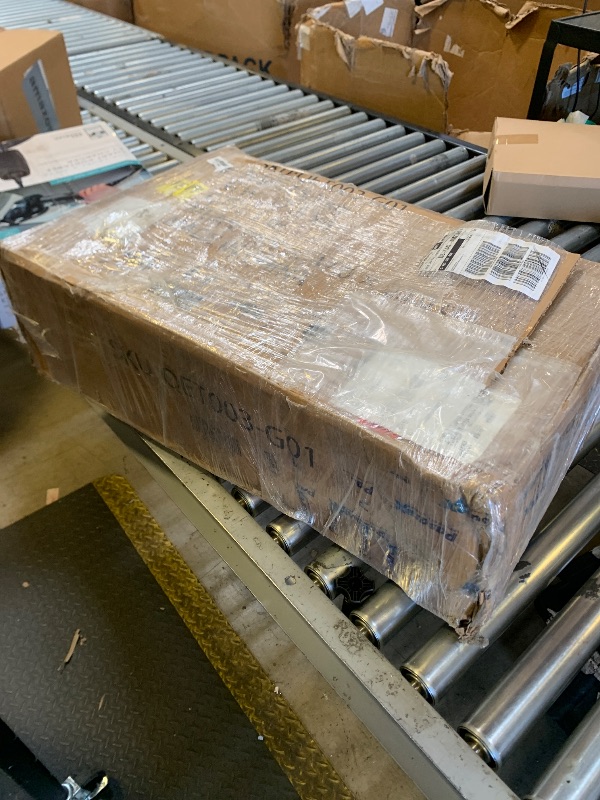 Photo 1 of *DAMAGED** BuildHom Grey Nightstand with Charging Station - 20 Inch Wide Farmhouse Fluted Bedside Table with 2 Drawers, Modern Wood End Side Table for Bedroom Study Storage Home