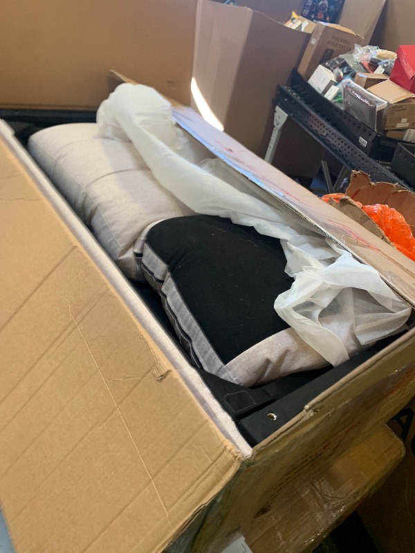 Photo 1 of *INCOMPLETE, BOXES 1-2 OUT OF 3 ONLY** Devion Furniture L-Shaped Polyester Fabric Reversible, Easy Convertible Pull-Out Sleeper Sectional Sofa/Storage Chaise with Tufted Back Cushions and Track Arms in Beige 2 OF 3 PC OR 3/3 SET