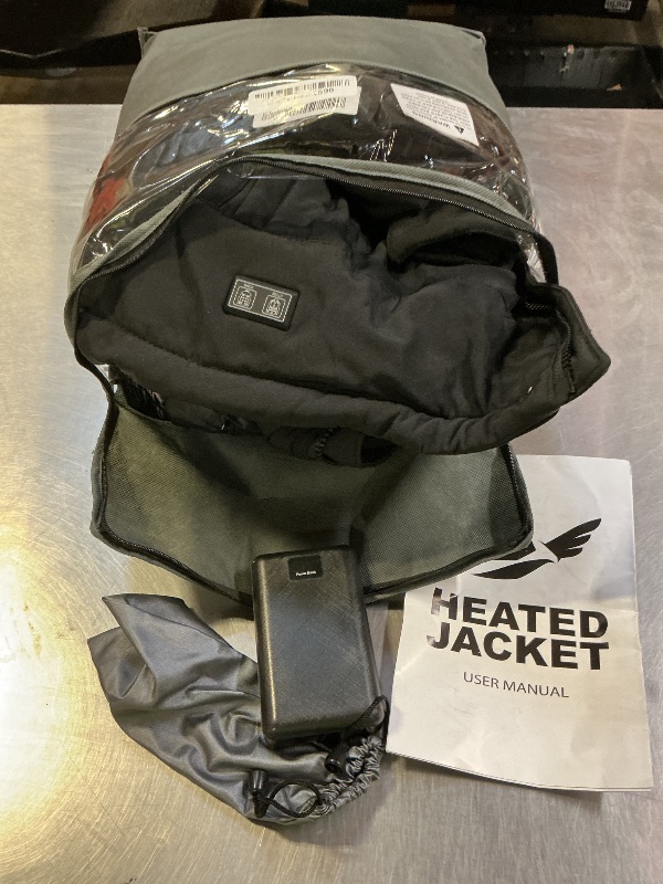 Photo 1 of *NONFUNCTIONAL** dark rescue Heated Jacket for Men with Detachable Hood, Winter Windproof Mens Heated Jacket, 15 Heat Zones Heating Coat