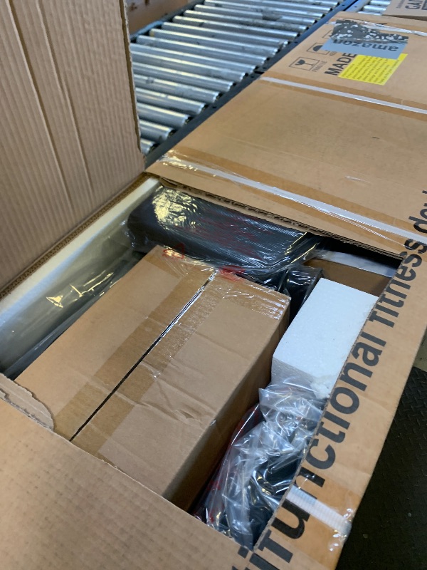 Photo 1 of *INCOMPLETE, BOX 1 OF 3 ONLY** Garvee Home Gym, Multifunctional Full Body Workout Equipment with Pulley System, Leg Press, 400Lbs Weight Bar for Strength Training, Red/Black