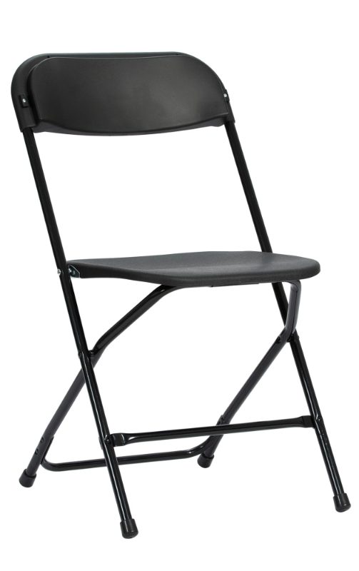Photo 1 of Black Plastic Folding Chairs, Perfect for Party Event Outside Entertaining, 350 LBS Capacity
