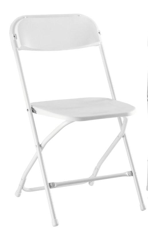 Photo 1 of  Foldable Stackable Portable Chairs with Metal Frame 330lb Capacity, for Indoor Outdoor Use, Commercial Event Chairs for Party, Wedding, Office, White