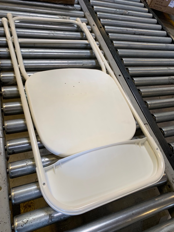 Photo 1 of  Foldable Stackable Portable Chairs with Metal Frame 330lb Capacity, for Indoor Outdoor Use, Commercial Event Chairs for Party, Wedding, Office, White