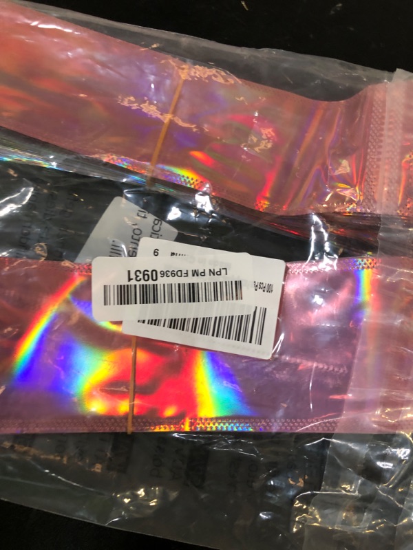 Photo 1 of 100 Pcs Pen Packaging Bags for Small Business, Resealable Foil Pouch Bag For Pens, Holographic Ziplock Smell Proof Storage Bags for Packaging Lipgloss,Jewelry,Cosmetic,Candy, 2.5x9.4 inch