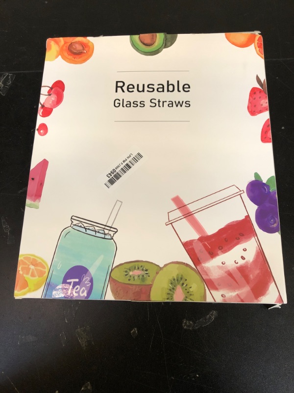 Photo 1 of [12 Pcs] Reusable Glass Straws Shatter Resistant - Replacement Glass Straws for Stanley 40 oz 30 oz 20 oz Tumbler 12" x 10mm and 9" x 10mm Each Including 3 Straight and 3 Bent with 2 Cleaning Brush