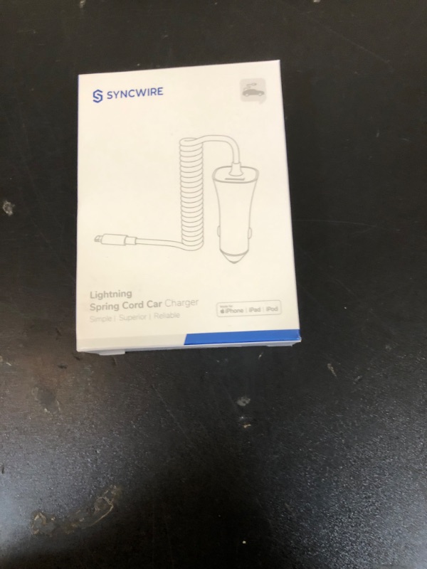 Photo 1 of [Apple MFi Certified] Syncwire iPhone Car Charger 32W Super Fast Car Charger iPhone Cigarette Lighter USB Car Adapter with Build-in 6.5FT Lightning Cable Coiled for Apple iPhone 14/13/12/11/Max, iPad
