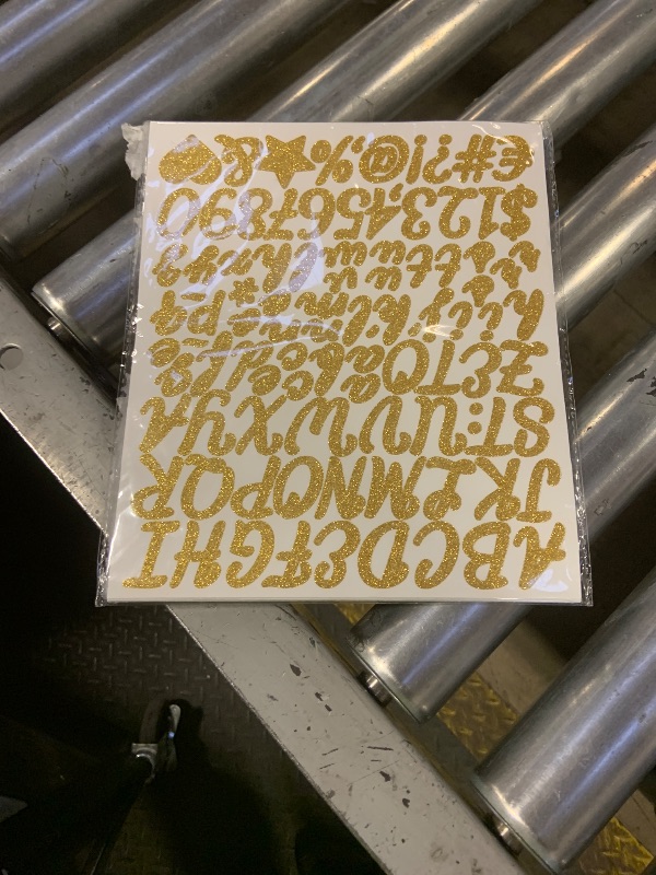 Photo 1 of 10 Sheets Small Letter Stickers - 1 Inch Handwritten Glitter Gold Vinyl Self Adhesive Alphabet Number Stickers Stick on Letters for Arts Crafts Outdoor Sign Wall Mailbox Windows Doors Car Poster Board