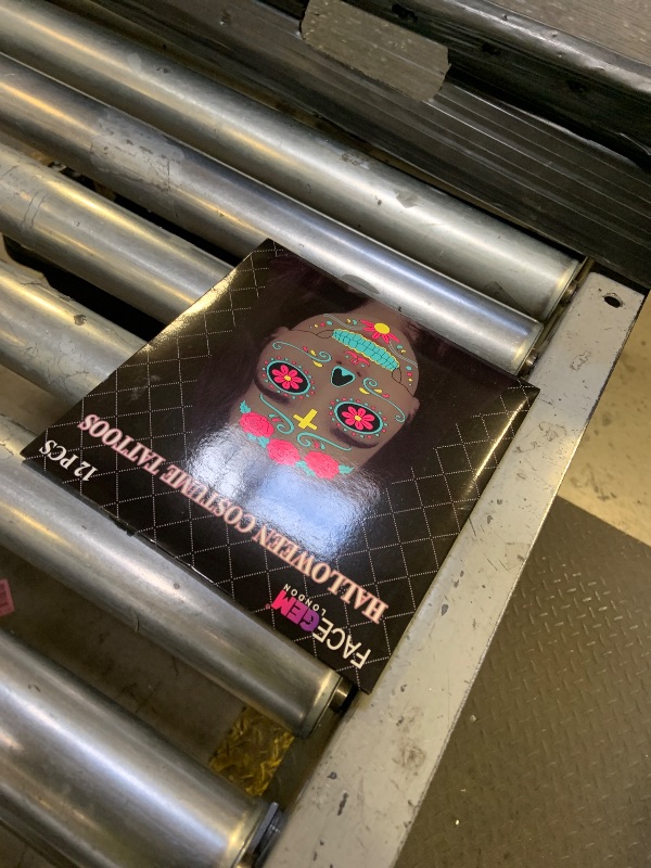 Photo 1 of 12 PCS Day of the Dead Costume Tattoos for Halloween - Temporary Sugar Skull Face Stickers for Makeup, Masquerade, Parties. Halloween tattoos, Face & Body Tattoos for Events. Day of the Dead Tattoos