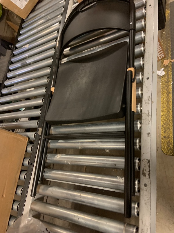 Photo 1 of 1 PIECE** Amazon Basics Sturdy Foldable Plastic Chair, Portable, 350-Pound Capacity, Black