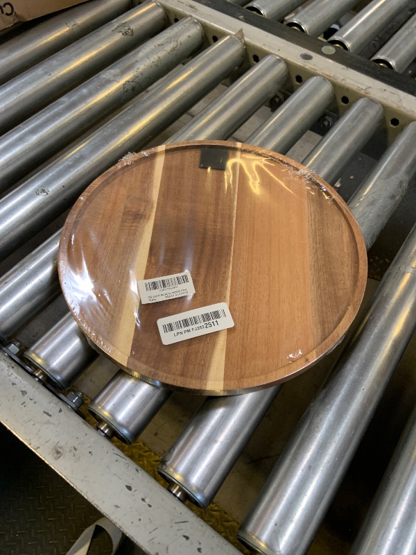 Photo 1 of 11.5 Inches Candle Holder Tray Home Decor, Round Wood Tray for Coffee Table, Small Wooden Serving Decorative Trays for Home