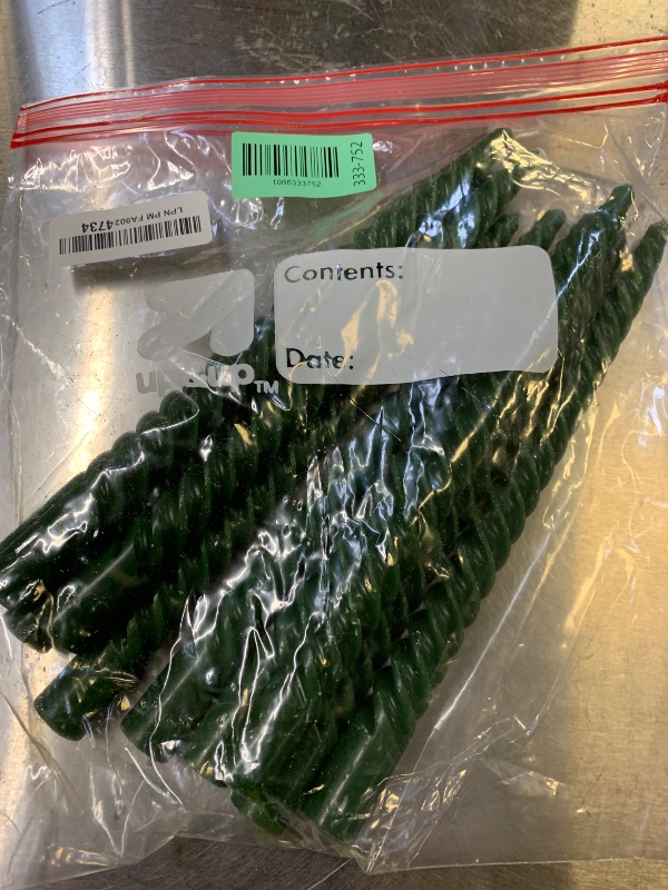 Photo 1 of 10 Inch 10 Pack Unscented Dripless Green Sipral Taper Candles for Christmas Decor Dinner Parties Home Decoration Picnic