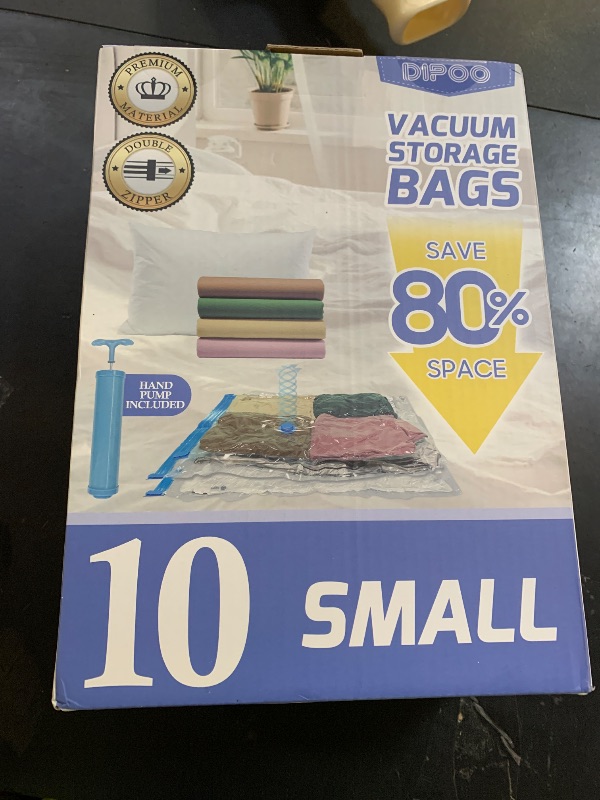 Photo 1 of 10 Pack Small Vacuum Storage Bags with Hand Pump, 80% Storage Space Saving, Sturdy Leak-Free Space Saver Vacuum Seal Bags for Clothing, Vacuum Compression Bags for Travel Lugggage