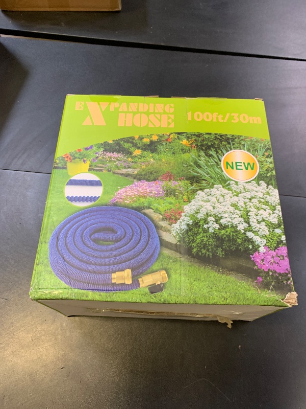 Photo 1 of 100ft Garden Hose – 2025 Upgarded Expandable Garden Hose w/10 Pattern Thumb Spray Nozzle, 650psi Pure Brass 3/4” Fittings – Lightweight, Durable, and Kink-Free(Black Rose Gold)