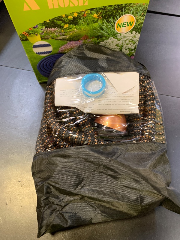 Photo 1 of 100ft Garden Hose – 2025 Upgarded Expandable Garden Hose w/10 Pattern Thumb Spray Nozzle, 650psi Pure Brass 3/4” Fittings – Lightweight, Durable, and Kink-Free(Black Rose Gold)