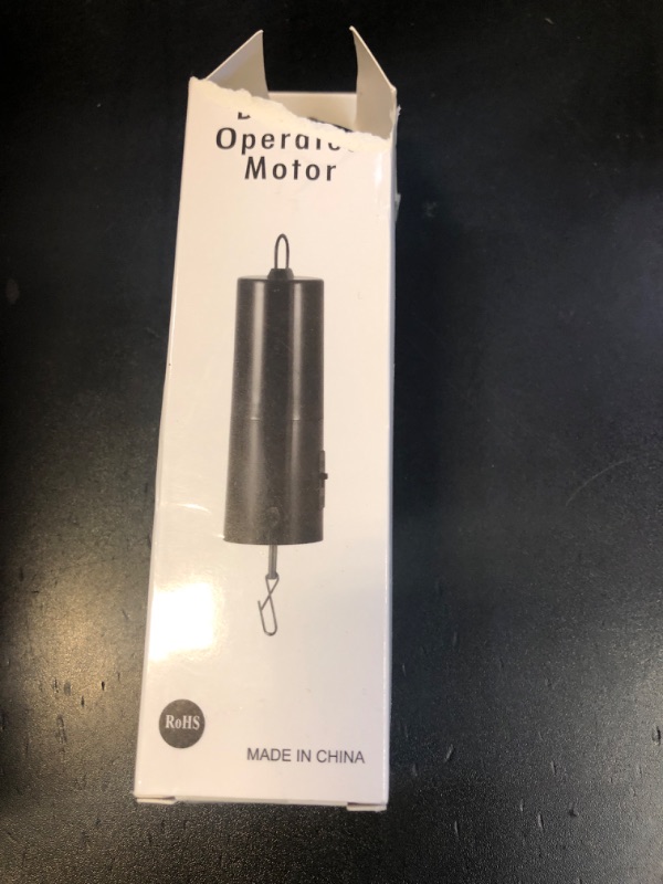 Photo 1 of 1 Piece Hanging Black Rotating Motor Wind Spinner Mobile Battery Operated Motor Multi-Purposes Rotatable Hook for Garden Decoration Accessory Supplies