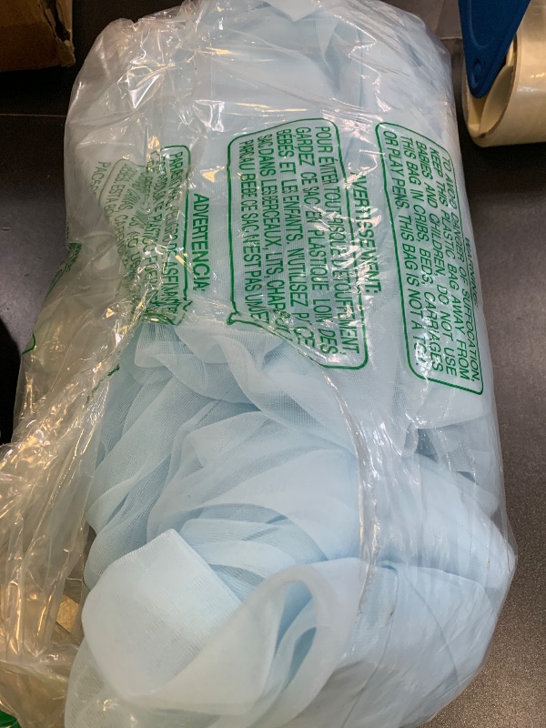 Photo 1 of 10x10ft Baby Blue Tulle Backdrop Curtain with Lights String for Parites, Sheer Photo Backdrop Curtains with Lights for Wedding Backdrop Ceremony Reception Bridal Shower Baby Shower Birthday Party