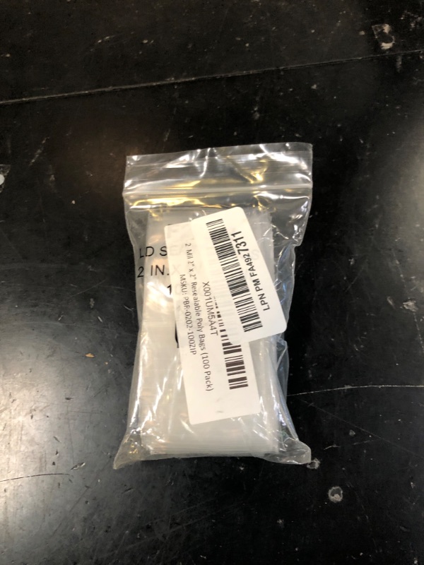 Photo 1 of 100pc Self Locking 2 x 2 Plastic Bags 2mm Thick All Purpose Storage Baggies