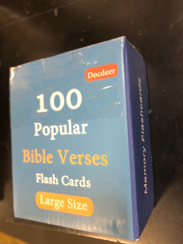 Photo 1 of 100 Memory Bible Verses Flash Cards (NIV, KJV)